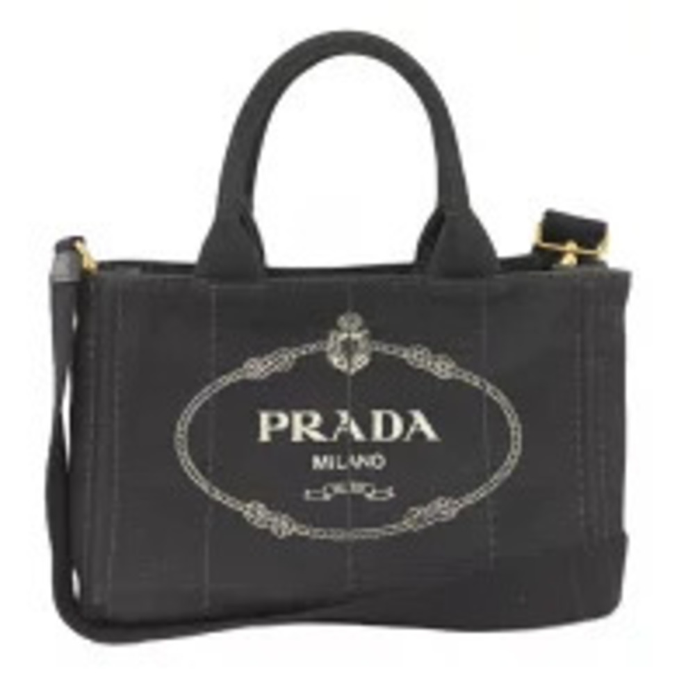 Prada Canapa Tote Bag Canvas Black